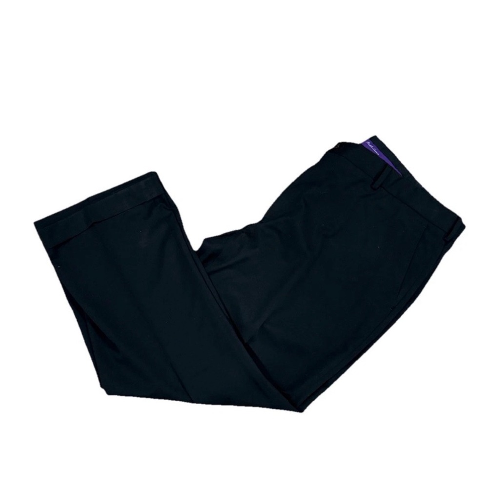 Ralph Lauren Purple Label Dress Pants Black Cuffed 100% Wool Trousers Size 40x29
